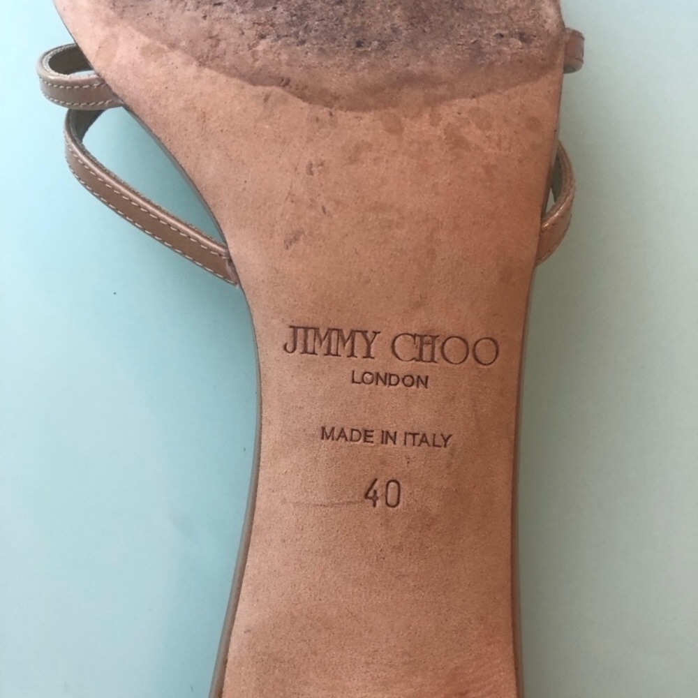 🔥🔥Jimmy Choo Tan Leather Mule Kitten Heel Sandals🔥🔥 - Picture 5 of 8